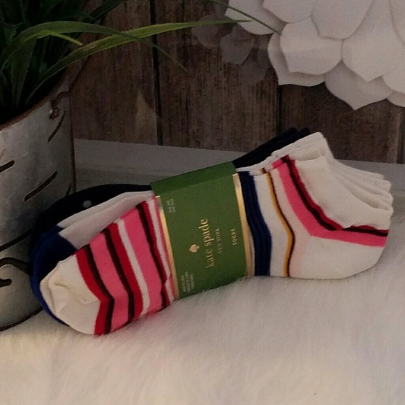Kate spade berber stripe set of 3 ankle socks - Picture 3 of 4